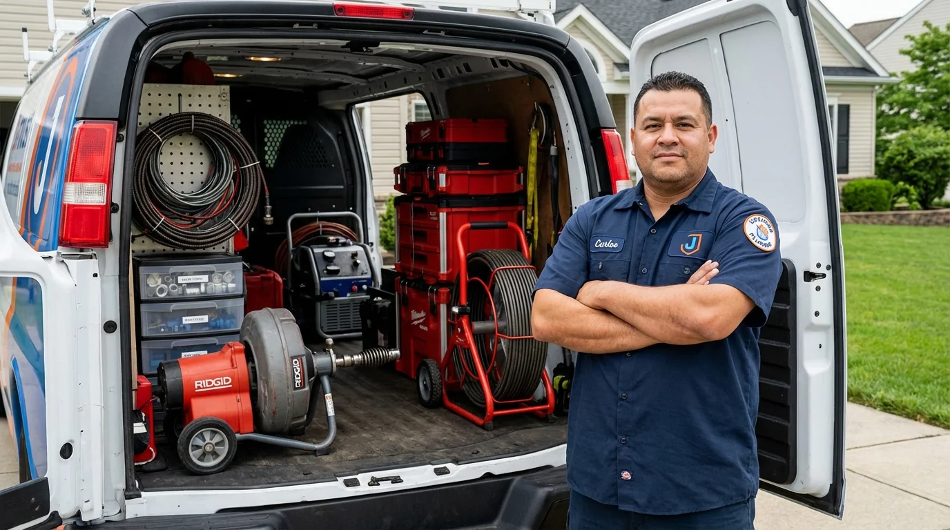 Professional drain cleaning equipment and Johns Plumbing LLC plumber in Lake Mills